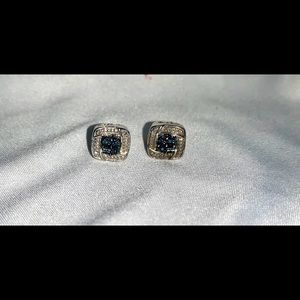 Sterling Silver Kay Jewelers Blue Diamond Earrings